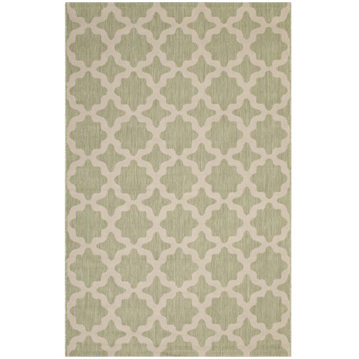 Hervey Bay Moroccan Trellis Beige/Light Green Indoor/Outdoor Area Rug